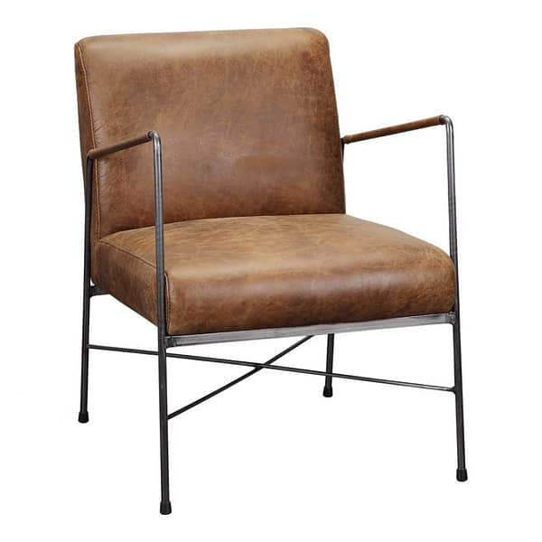 DAGWOOD LEATHER ARMCHAIR - FRONT RIGHT ANGLE VIEW